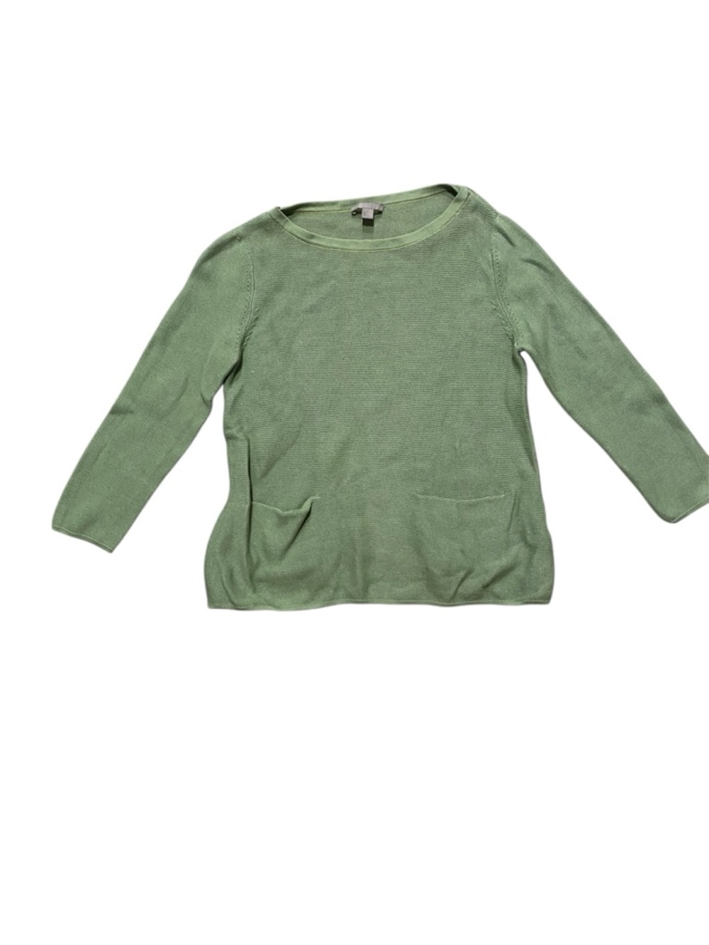 COS Light Green Crewneck Knit Sweater with Front Pockets